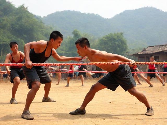 九游体育网站_ 乡村传统拔河比赛，传承民族体育文化，传统体育项目拔河