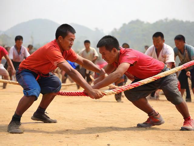九游体育网站_ 乡村传统拔河比赛，传承民族体育文化，传统体育项目拔河